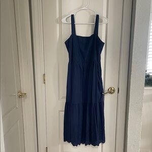 Uniqlo Elegant Navy Midi Dress